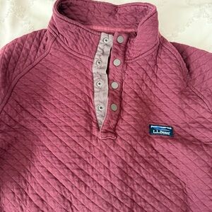L.L. Bean Quilted Button-Up in Deep Burgundy